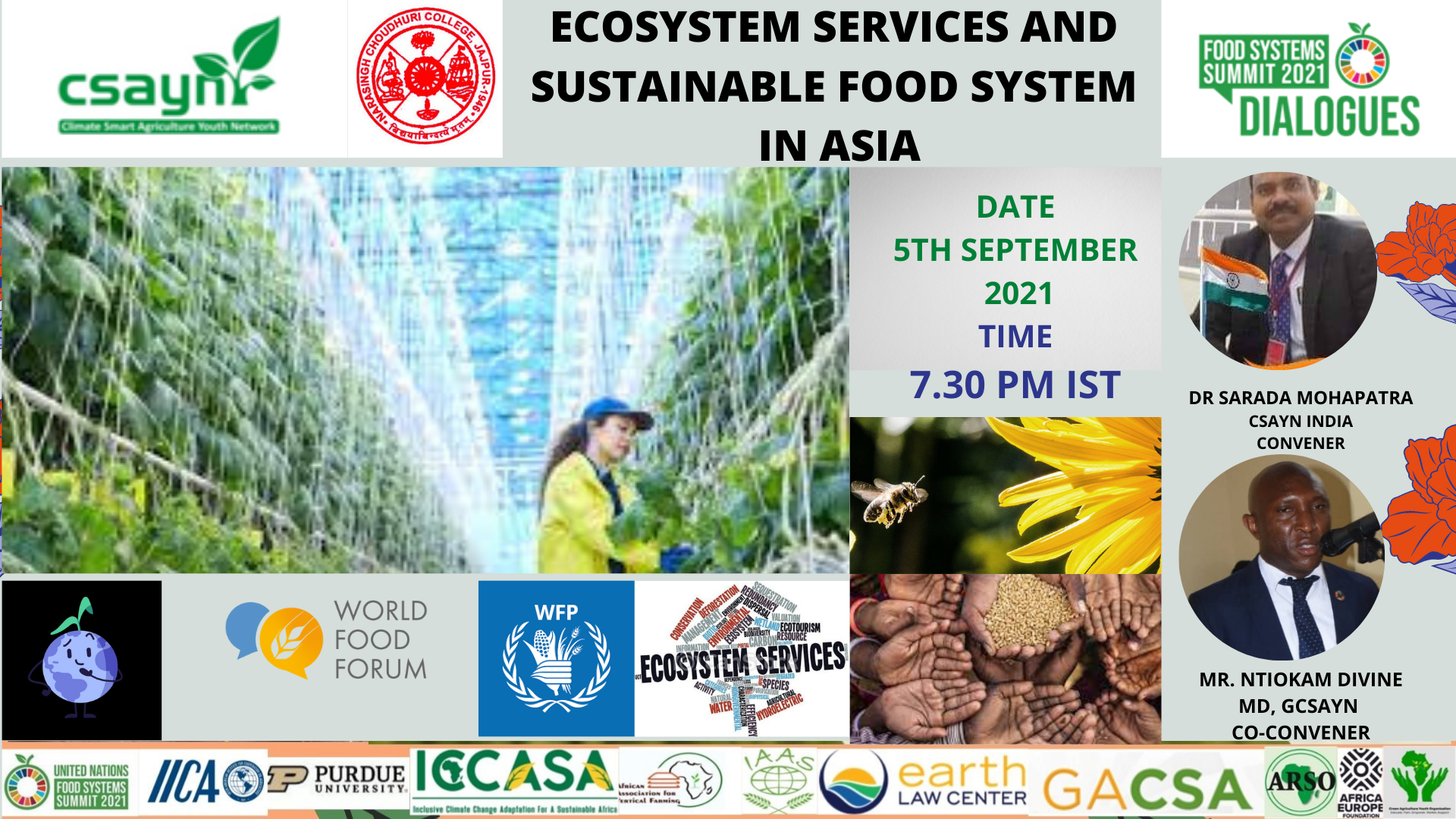 ECOSYSTEM SERVICES AND SUSTAINABLE FOOD SYSTEM IN ASIA Biology Diagrams